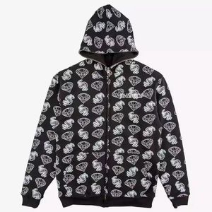 Billionaire Boys Club XL Wireframe Dollars & Diamonds Reversible full zip hoodie